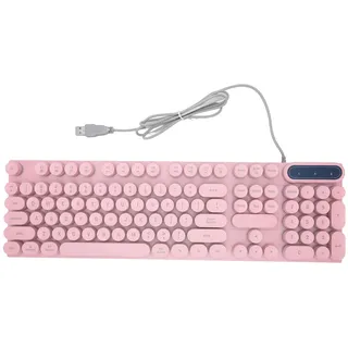 Gaming-Tastatur, 104-Tasten-Tastatur mit Hintergrundbeleuchtung, Anpassbare Kabelgebundene Tastatur für Win 2000, für Win XP, für Win ME, für Vista, für Win (Rosa)