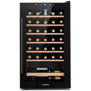 Klarstein Barossa 32 Uno Weinkühlschrank 1 Zone 95 Liter / 36 Flaschen Touch-Display Schwarz