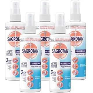 Sagrotan Hygiene Pumpspray – Desinfektionsmittel für Textilien und Oberflächen im Haushalt – 5 x 250 ml Sprühflasche im praktischen Vorteilspack