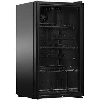 PKM Flaschenkühlschrank GKS90CB – Umluft-Kühlung, Energieeffizienzklasse C, Touch-Display, blaue LED-Beleuchtung