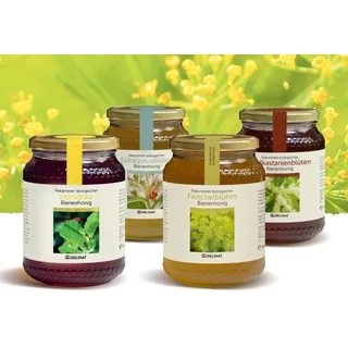 Honigpaket dunkle Sortenhonige 4 Gläser (4 x 1 kg), Bio Probierpakete