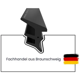 Dikara Fensterdichtung für Fenster-Systeme, Verglasungsdichtung für Außenbereich mit Antidehnungsfaden für Kunststofffenster & Aluminiumfenster Dichtung (Schwarz 5m)