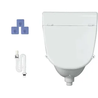RTTZBOZ An der Wand Montierte Kunststoff-Urinale für Männer mit Deckel, Wasserloses Urinal mit Schlauch, Urinumleiter für Außentoiletten, für Badezimmer(White)