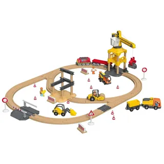 Lupilu® Eisenbahn Set Spielzeug Baustelle bunt