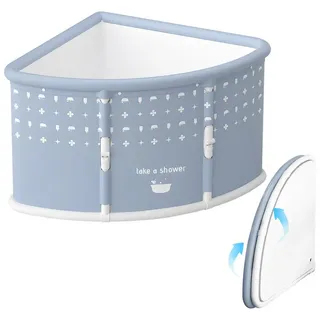 Rutaqian Babybadewanne für Kinder, faltbarer fächerförmiger Badekübel, Haushaltsbadekübel, dreieckige Eckbadewanne grau