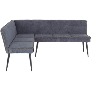 Mid.you Eckbank, Grün, Hellgrau, Metall, Textil, 5-Sitzer, L-Form, 194x154 cm, Esszimmer, Bänke, Eckbänke