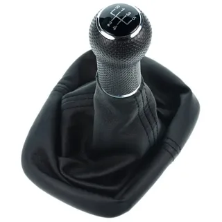 L & P Car Design Schalthebel Schaltknauf Auto Schaltsack für VW Golf 4 IV VW Bora 12mm 5 Gang (Set, 1 St., Schaltknauf+Schaltsack), Plug&Play Montage schwarz|silberfarben