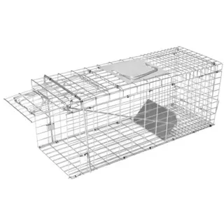 Katzen Lebendfalle - Kastenfalle für Katzen, kleine Hunde, Marder etc mit Trittbrettauslösung, klappbar (Größe: S)