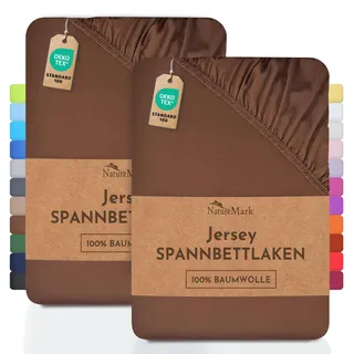 NatureMark Spannbettlaken Jersey 70 x 140 cm braun 2 St.