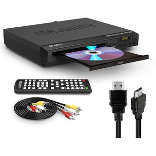 DVD Player für Fernseher HDMI | CD DVD Player | DVD Spieler | DVD Player Region Free | DVD Player Klein | Mini DVD Player HDMI | HDMI Kabel, RCA Kabel & Fernsteuerung Inklusive | Majority DVD Player