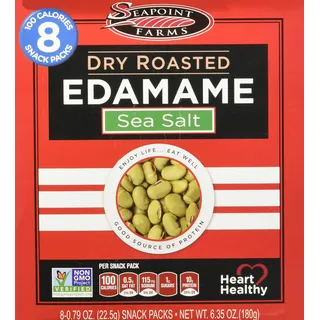 Seapoint Farms, Dry Roasted Edamame, Sea Salt, 8 Snack Packs, 0.79 oz (22.5 g) Each