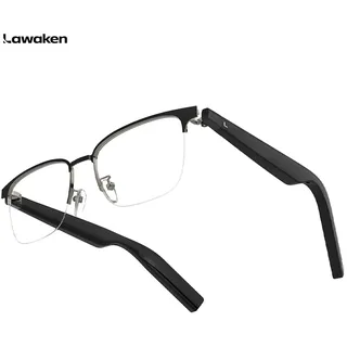 Lawaken AI Chat City Executive Titanium KI-Smart-Brillen, Echtzeit-Übersetzung in 128 Sprachen, KI-Notiz für Besprechungsprotokolle, KI-Assistent mit ChatGPT, Gemini & Claude, wasserdicht, leicht, langlebiger Akku, Brillengläser auf Rezept, Bluetooth 5.3, freihändige Wearables, Open-Ear-Musik & Anrufe, für iOS & Android, leichter Sitz, für Lifestyle & Reisen