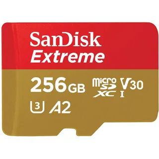 SanDisk Extreme microSDXC UHS-I A2 U3 V30 + SD-Adapter 256 GB