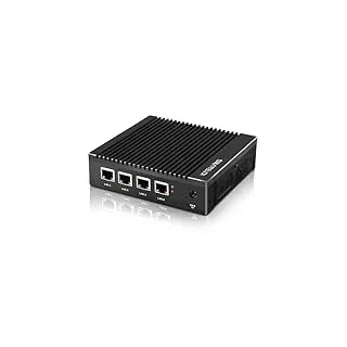 Micro-Firewall-Gerät Intel J3710/N3700 Quad-Core-lüfterlosesMini-PC mit 4 Anschlüssen, Intel 2,5 GbE i226 Gigabit-Netzwerkkarte AES-NI, USB 3.0/HDMI/VGA, 8 GB DDR3, 128 GB SSD