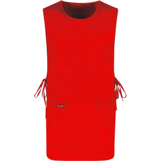 PALLTEX Ampato Überwurfschürze Kittelschürze Damen/Herren Schürze mit Tasche Arbeitsschürzen Verstellbare (Rot/Gelb)