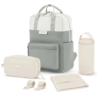 KAPTEN & SON Bergen Pro Diaper Backpack Set Muted Sage