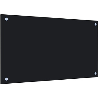 vidaXL Küchenrückwand Schwarz 70x40 cm Hartglas