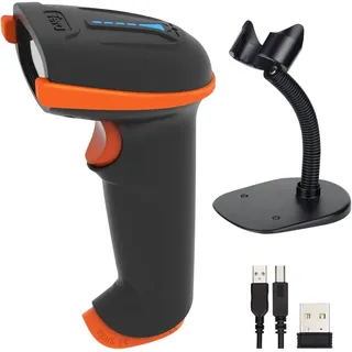 Tera Barcode Scanner 1D 2D QR kabellos 2,4 GHz USB mit Ständer D5100