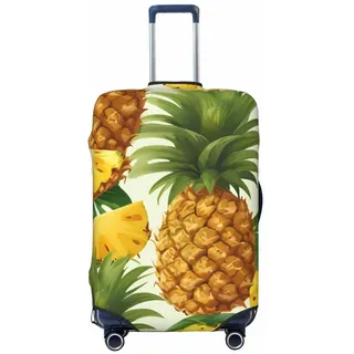 ZTPOWQA Kofferbezug, Motiv: tropische Früchte, Ananas, waschbar, personalisierbar, elastisch, kratzfest, Schwarz , S