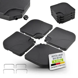 Juskys Schirmständer Quad Kunststoff Schwarz