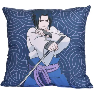 Elbenwald Naruto Kissen mit Sasuke Motiv für Anime Fans Herren Damen Unisex 40 x 40 cm lila