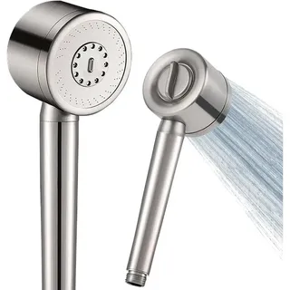 Ganzmetall-Hochdruck-Duschkopf aus Edelstahl 304, Anti-Kalk-Duschkopf, 3 Sprühmodi – SPA-Massage (Silber) - Ahlsen