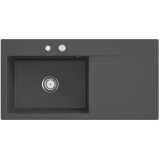 Einbauspüle 336202i4 Becken links, Ablaufgarnitur mit Excenterbetätigung, 1000 x 510 mm, Graphite