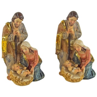 dekoprojekt Krippenfigur Krippenfiguren Heilige Familie, 2er Set, ca. 7,5 cm, 72404 (2 St., 2-tlg), handbemalte Krippenfiguren