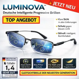 LuminovaTM Deutsche Intelligente Progressive Brille Lesebrille Gleitsichtbrille: +1.00