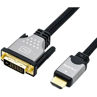 Roline DVI - HDMI Anschlusskabel 3 m Schwarz/Silber