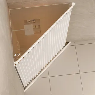 Gerade Duschvorhangstange Ohne Bohren, Dehnbare 304 Edelstahl Eck-Bad Vorhangstange, 180 Grad Verstellbarer Drehsockel, Als Duschstange, Kleiderstange Oder R(Size:55-75cm(21.6-29.5in),Color:weiß)