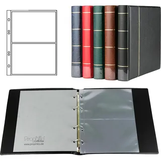 Prophila Collection Postkarten-Album (schwarz) mit 20 Hüllen für 40 Postkarten
