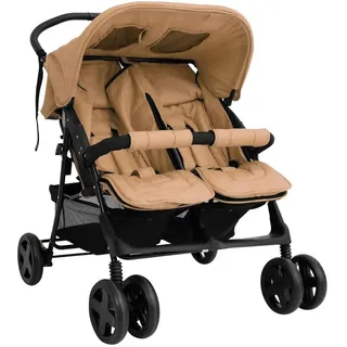 vidaXL Geschwisterwagen taupe
