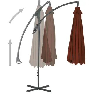 vidaXL Ampelschirm mit Stahlmast 250 x 250 cm terrakotta 312511