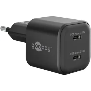 goobay USB-CTM PD GaN Dual-Schnellladegerät Nano 35 W schwarz