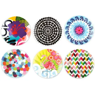 French Bull Melamin-Teller, 6-teiliges Set, Melamin-Geschirr, Servierplatte, Party, Platte, Teller (22,9 cm Salatteller, sortiert)