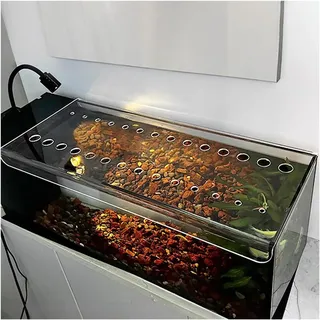 PEYNIR Aquarium Deckel Acryl-Aquariumabdeckung, Quadratisch Aquarium-Anti-Sprungdeckel mit Loch, zum Schutz vor herausspringenden Fischen Schutz für Katzen(L110xW50cm/43.3x19.7in)