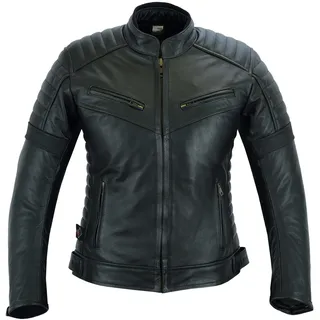 Texpeed Motorradjacke Damen Leder Tour Biker mit Protektoren [AAA] Schwarz | EN 17092 verstärkt, EN 1621-1 [Level 1] flexible Protektoren, Winterfutter, Echtes Leder, Größe XS