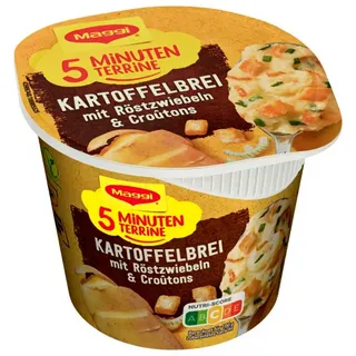 MAGGI 5 Minuten Terrine Kartoffelbrei mit Röstzwiebeln & Croutons 56g