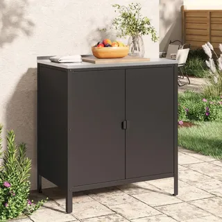 casa.pro Outdoor Schrank Bolognano 92x80x50 cm Schwarz, matt