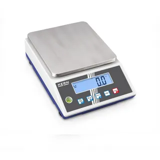 Kern Präzisionswaage | Der Standard im Labor bis 6 kg Ablesbarkeit 1 g über Steckernetzteil, batteriebetrieben Grauweiß, Dunkelblau