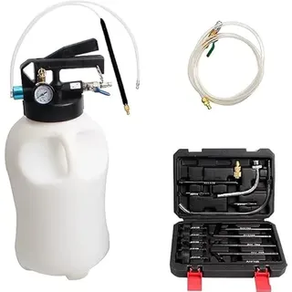 CCLIFE Druckluft Ölwechsel Gerät Öleinfüllgerät Ölabsauger Getriebeöl Einfüllgerät 6L/10L 2 in 1 Befüllgerät Öl Einfüllen mit 15 ATF Adapter