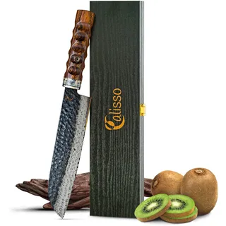 Calisso Santoku 69 Lagen Damaststahl - Damastmesser, Küchenmesser, japanisches Kochmesser