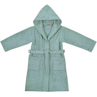Wörner Kinderbademantel WÖRNER "Sterne" Gr. 98, blau (eisblau), L:65cm, Baumwoll-Webfrottier, Hausmäntel, mit Stickerei, mit Taschen, maschinenwaschbar, trocknergeeignet