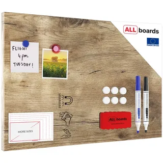 ALLboards Magnettafel MetalBoards, Holzoptik, 60 x 40 cm, braun