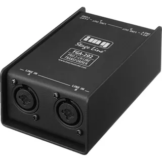 IMG Stage Line IMG STAGELINE FGA-202 Professioneller 2-Kanal Line-Übertrager schwarz