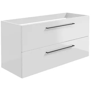 Camargue Espacio Waschtischunterschrank  (120 x 46 x 60 cm, Farbe Griff: Schwarz, 2 Siphonausschnitte, Mira)