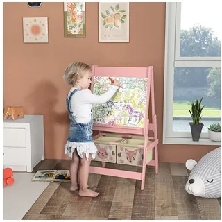 aiyaplay Kindertafel, 3 in 1 Kinder Staffelei, Doppelseitige Spieltafel, Whiteboard Kreidetafel,