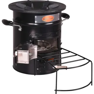 Raketenofen Ø 33 cm Edelstahl Camping Holzofen Ofen für Dutch Oven BBQ Grill