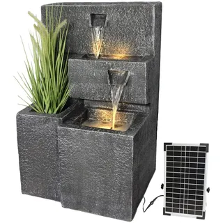 Solar Gartenbrunnen Grada bepflanzbar mit LED Beleuchtung Springbrunnen Akku Funktion Balkonbrunnen Terrassenbrunnen